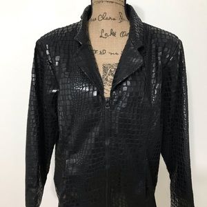 Selene Sport jacket. Black,croc texture
